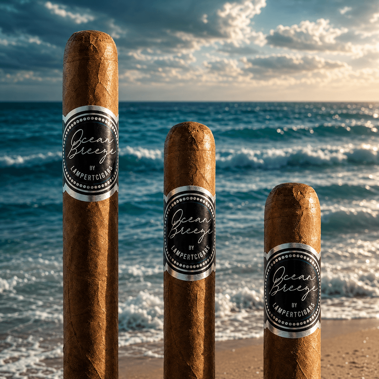 Ocean breeze Cigars on a beach